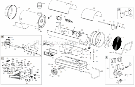 Page A Diagram and Parts List for 2000ID  Mr Heater Construction Heater